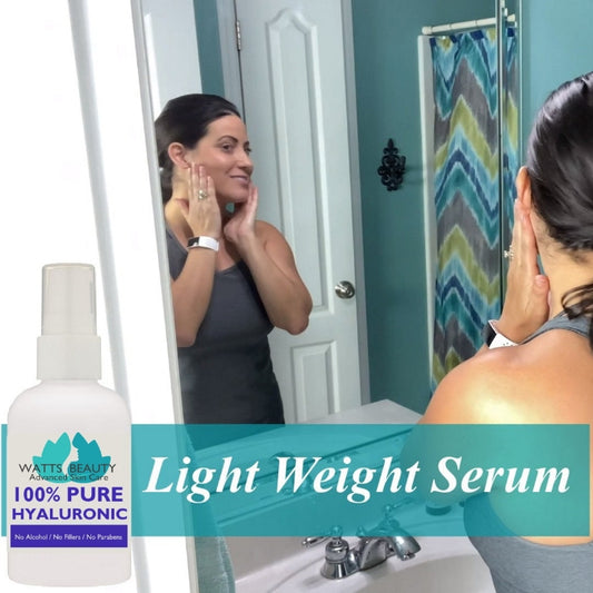 Watts Beauty 100% Pure Hyaluronic Acid Serum for Face - Only Alcohol FREE Pure Hyaluronic Acid Face Moisturizer Available at This Low Price - No Parabens - WattsBeautyUSA.com