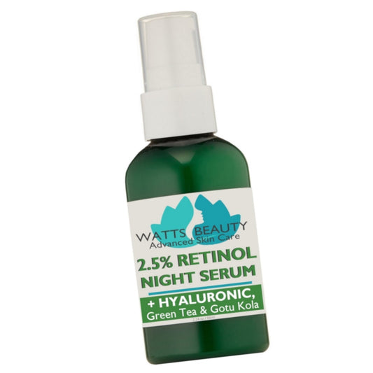 Clear, Smooth Skin - 2.5% Retinol Serum with Hyaluronic Acid, Green Tea & Gotu Kola - Lightweight 2.5% Retinol Serum - WattsBeautyUSA.com