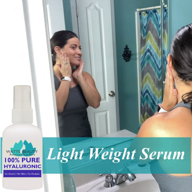 Watts Beauty 100% Pure Hyaluronic Acid Serum for Face - Only Alcohol FREE Pure Hyaluronic Acid Face Moisturizer Available at This Low Price - No Parabens - WattsBeautyUSA.com