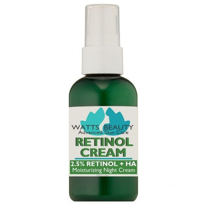 Best Retinol Cream for Face, Wrinkles, Fine Lines, Mature Skin, Dull Skin and More - Smooth Your Complexion with Hyaluronic Infused Retinol Cream. Created by Cosmetic Dermatologists & Blended with Hyaluronic Acid, Watts Beauty 2.5% Retinol Cream & Serum Formulas Offer Maximum, Lasting Results. What is RETINOL? Retinol helps control oil while improving the appearance of wrinkles and complexion problems.