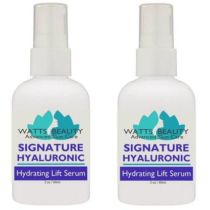 2 Pack - Watts Beauty Multi-Weight Signature 100% Pure Hyaluronic Acid Serum for Face - Attracts Volumes of Hydrating Moisture to Plump, Lift & Smooth 4 oz. - WattsBeautyUSA.com