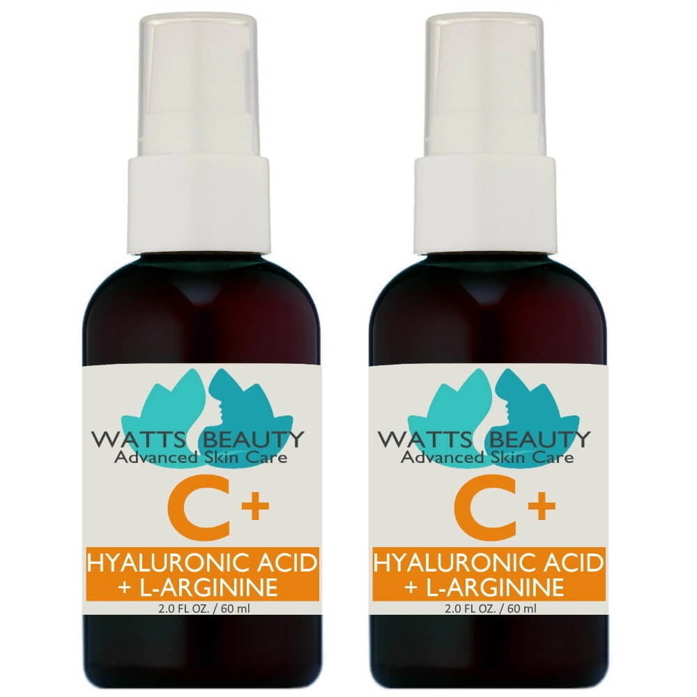 Watts Beauty Hyaluronic Acid Serum with Vitamin C + L - Arginine . Best Vitamin C Serum for the Look of Brighter, Clear Complexion -TRIO Variety - WattsBeautyUSA.com