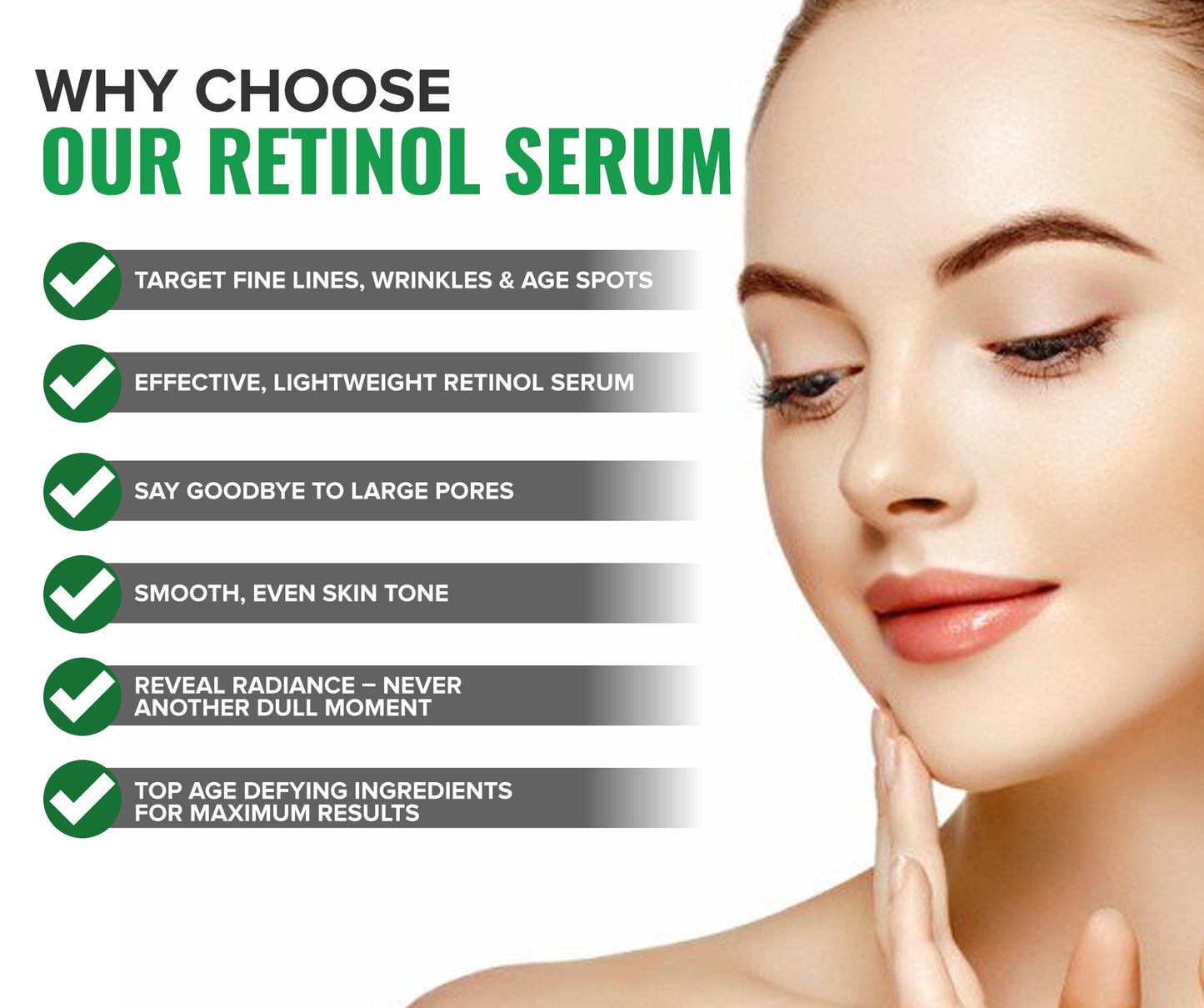 Clear, Smooth Skin - 2.5% Retinol Serum with Hyaluronic Acid, Green Tea & Gotu Kola - Lightweight 2.5% Retinol Serum - WattsBeautyUSA.com